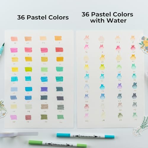 Ohuhu Adult Coloring Book Markers 36 Pastel Colors Water-Based - Maui