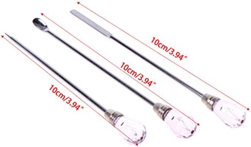 3 Pcs Stirring Needle Spoon Tool Portable Muddler Poke Needle Spoon Kit for Resin Craft Silicone Mold Jewelry Making Hot Pink, app.10cm/3.94''
