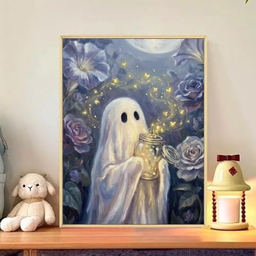 Halloween Paint by Numbers Kit for Adults, Halloween Ghost, 16x20 inch