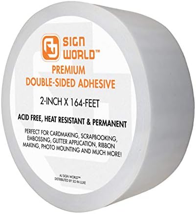Best 2" Ultra-Thin Permanent Double-Sided Tape for Arts, Crafts, Photography, Scrapbooking, Tear-by-Hand, Paper Backing (2-Inch by 164-Feet/55 Yards)