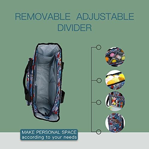 Yarn Knitting Storage Tote-Large Capacity Crochet Organizer Portable Travel Bag with Shoulder Strap Crochet Hooks Case for Unfinished Bulk Project