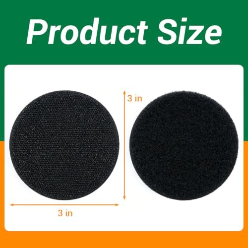 20 Sets - 3 inch Round Hook and Loop Tapes, Fabrics Nylon, Black