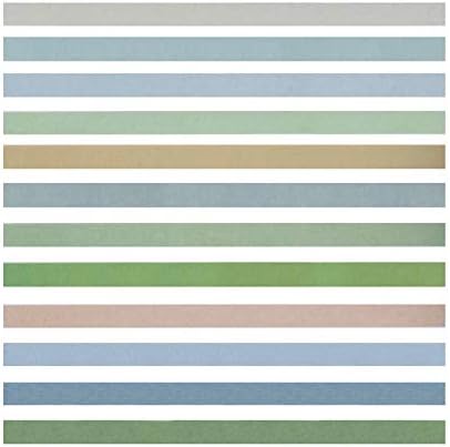 YUBBAEX 12 Rolls Washi Tape Set Natural Color Decorative Tapes for Arts, DIY Crafts, Journals, Planners, Scrapbook, Wrapping Wide -Salty Morandi- (Salty, 8mm x 12Rolls)