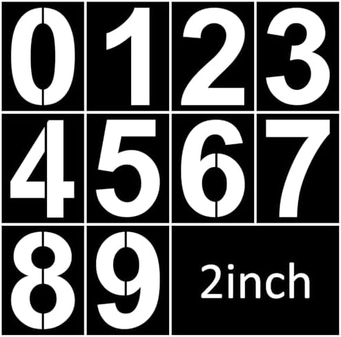 2 Inch Number Stencils Plastic Number Stencils Reusable Digital Painting Templates for Cake Stencil Address Templates