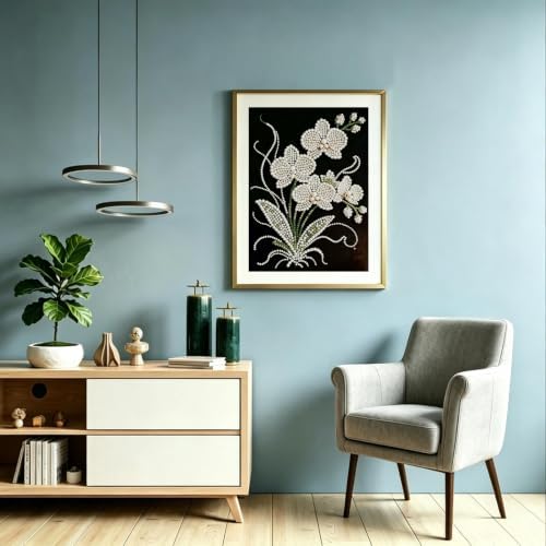 Orchid Pearl Diamond Painting Kits for Adults Beginner,Diamond Art 12x16In