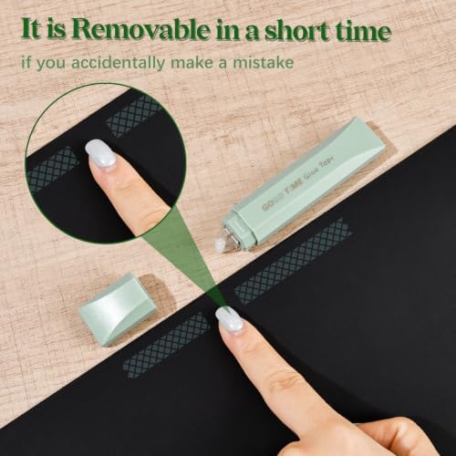 Temiary 4 Pack Double Sided Tape Pen, 16.4 Ft x 0.24 Inch Scrapbook Tape Roller for Crafts, Aesthetic Adhesive Glue Tape Pens for Scrapbooking School Office Journaling Supplies (Green)