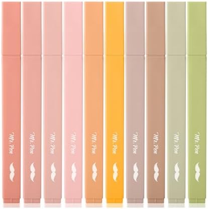 Mr. Pen- Aesthetic Highlighters No Bleed, 10 Pack, Assorted Colors | Chisel Tip, Cute Highlighters Assorted Colors for Journaling, Highlighting, Underlining, Fast Dry, Back to School Supplies