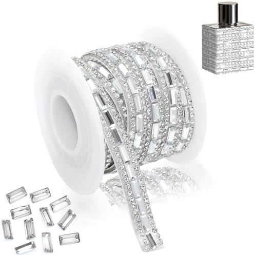 White Rhinestone Ribbon Roll 1 CM Wide Glass Gem Rhinestone Tape