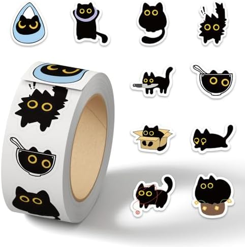 500Pcs Cat Stickers Waterproof Vinyl Decals for Water Bottles