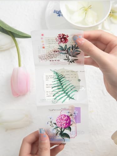 Alideco 6 pcs Decorative Adhesive Tapes Cartoon PET Tape Great for Bullet Journal Supplies, Arts, Scrapbook, DIY Crafts, Planners(huahuibiankuang) (yuhouhuacong)