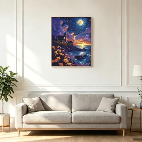 Kalonyth Landscape Paint by Numbers Kit for Adults, 16x20 inch, No Framed