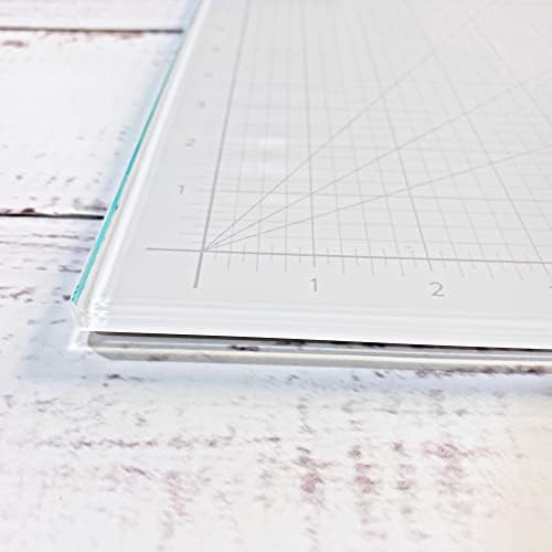 GLASSBOARD STUDIO Glass Craft Mat - Magnetic, Heat & Scratch Resistant - For Crafting, Cutting, Painting, Mixed Media Artwork - Grid Lines, Non-Slip Rubber Feet (Floral 24"L x 36"W)
