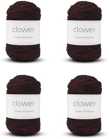 Polyester Soft Macrame Cord 2.5-3mm, 4 Skeins x 191 Yards x 1/9 inc Turkish Polyester Rope, Braided Macrame Yarn for DIY Crafts, Plant Hanger, Wall Hanging, Macrame Bag