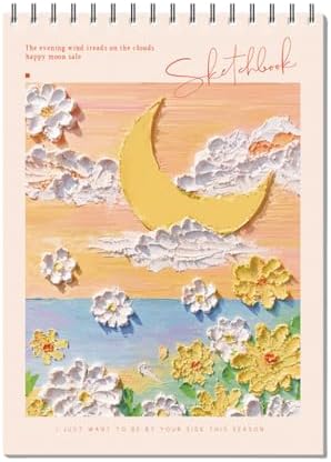 EOREA Orange Spiral Bound Sketch Pad Notebook 8x11.5