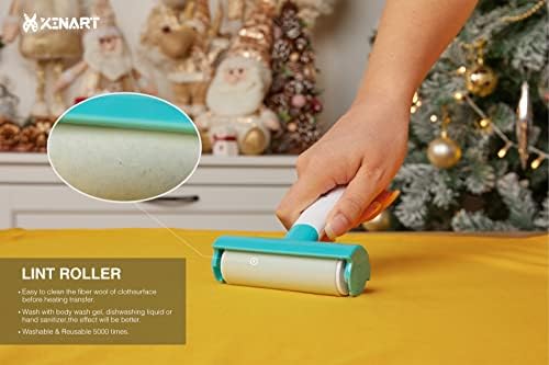 Xinart Brayer Rollers & Mat Remover Tool Set for Fabric Crafting, Reusable Sticky Lint Rollers Tool for Clothes/T-Shirts Heat Transfer Projects