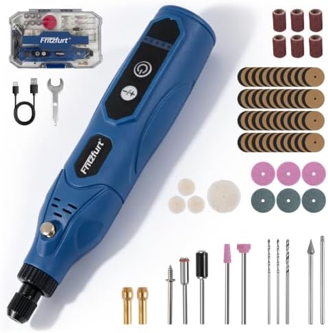 Mini Cordless Rotary Tool 5 Speed and USB Charging Rotary Tool Kit with 110 Accessories, Multi-Purpose 3.7V Power Rotary Tool for Engraving Sanding, Polishing, Drilling, Etching, DIY Crafts