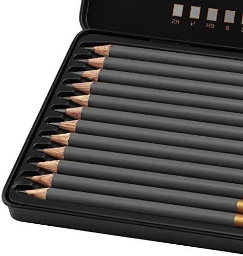 Cezanne Graphite Drawing Pencils Set - Assorted Set of 12 Break-Resistant Graphite Lead, Easy-to-Sharpen Sketch Pencils, Master Artist Quality Graphite Pencils for Technical and Artistic Drawing