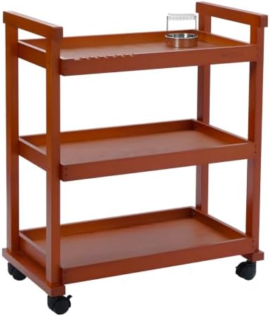 MEEDEN Rolling Art Supply Cart: Solid Beech Wood 3-Tier Storage Trolley