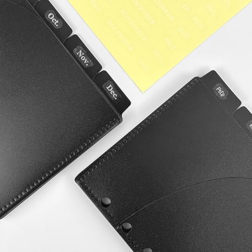 12 A6 Binder Divider Pockets Black Cash Envelopes