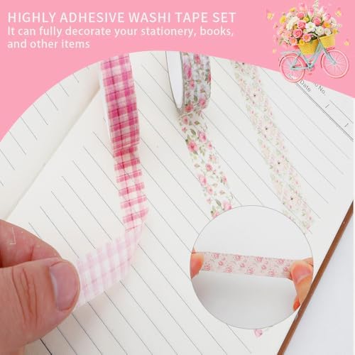 12 Rolls Floral Washi Tape,Vintage Washi Tape,Flower Tapes for Journaling Supplies,Stickers for Journaling,Colorful Stickers for Scrapbooking,Daughter Gifts,Friends Gifts
