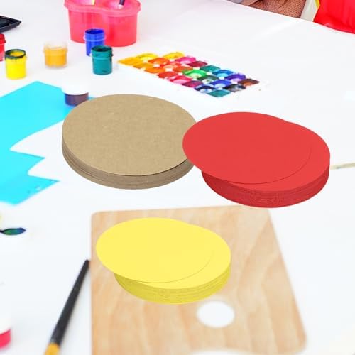 PATIKIL 4inch Circle Card Stock, 36Pcs Round Shape Cutouts Paper Thick Cardstock Coaster for DIY Craft Projects Classroom Bulletin Board Decor, Kraft Color