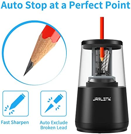 JARLINK Electric Pencil Sharpener, Heavy Duty Helical Blade, Auto Stop