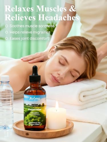 Peppermint Oil with Premium Gift Box - Peppermint Essential Oils for Diffusers - 4 Fl Oz 100% Pure Natural - Gift-Ready Box - Gifts for Women