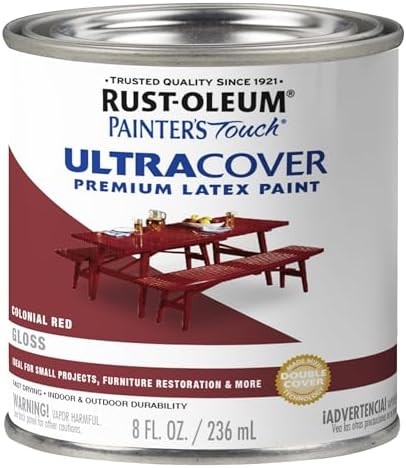 Rust-Oleum Brush-On Paint Painters Touch Latex, Gloss Colonial Red