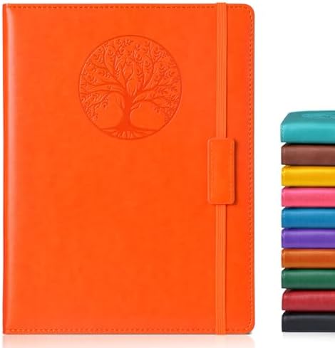 Biuwory B5 Leather Journal Notebook, 256 Lined Pages, Hardcover 7.8"×10.2" | Large Vintage Journal for Women Men,Work,School,Business,Travel Diary,Note taking,College Ruled Writing,Daily Journaling
