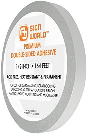 Best 1/2" Ultra-Thin Permanent Double-Sided Tape for Arts, Crafts, Photography, Scrapbooking, Tear-by-Hand, Paper Backing (1/2-Inch by 164-Feet/55 Yards)