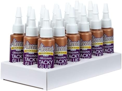 Aleene's Original Tacky Glue Mini-Bottle, All Purpose Adhesive, Perfect for Crafts and DIY Projects, Dries Fast and Clear, .66 fl oz 18-Pack