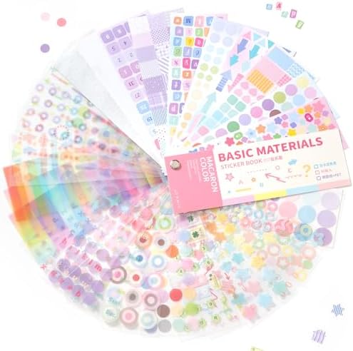 Prstincol Cute Sticker Book，30 Sheets Glitter Aesthetic Decorative Stickers for Scrapbooking,Stars Heart Letter Glitter Self-Adhesive Stickers for Photocards, Journal,Scrapbook（Indie Style）