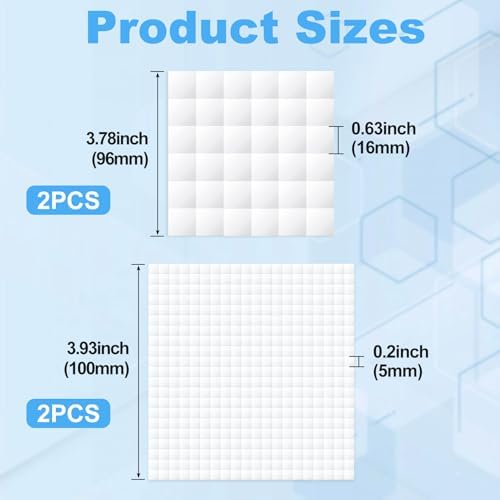 Joez Wonderful 4 Sheets Foam Adhesive Squares, 872pcs Total Double Sided Self Adhesive Circles, 2 Sizes Precut Squares Strips Foam Tape for DIY Arts Crafts- White