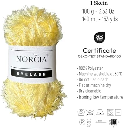 Eyelash Yarn Fun Fur Yarn(3 * 100g-3.5oz) (3 * 153yds-140mt) Fuzzy Premium Soft Crochet DIY Hand Knitting 100% Polyester