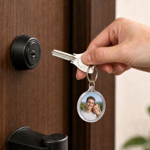 6 Pack Blank Photo Keychain, 2.16 x 1.5 Inch Acrylic Personalized Keychains for DIY Craft Making