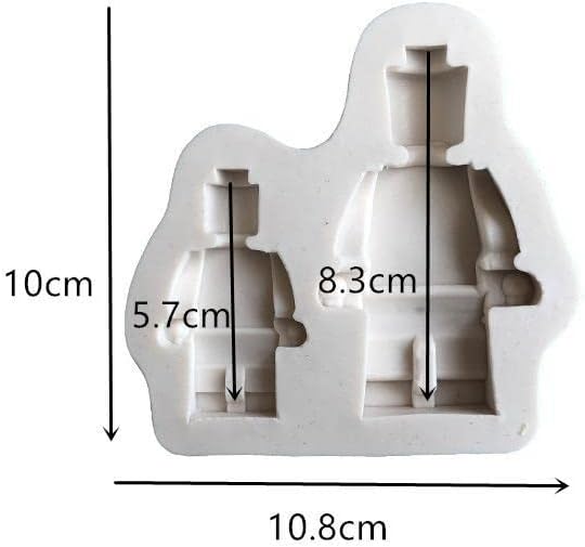 3pcs Building Bricks Robots Silicone Molds for DIY Candy Making Tools | Fondant Chocolate Mold Desserts Ice Cube Gum Clay Biscuit Plaster Resin Cupcake Topper Cake Border Decor Moulds