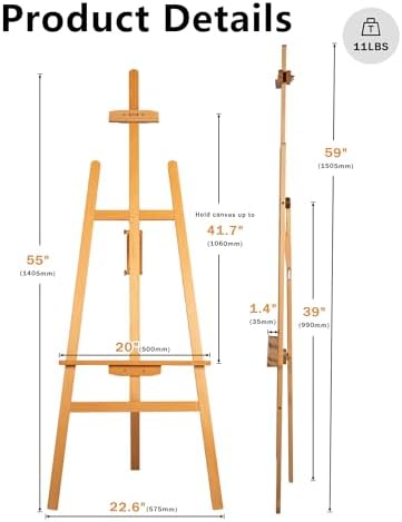 DJAR Wooden Art Easel for Painting for Adults, Hold Canvas up to 41.7"