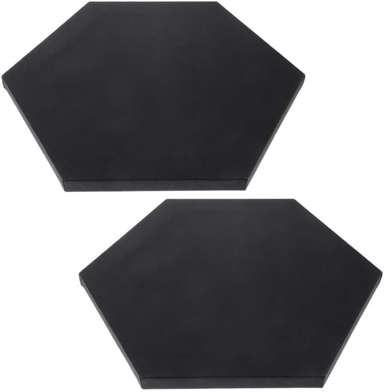 SHINEOFI 2pcs Hexagon Canvas Boards Black Artist Painting Panels for Oil Acrylic Art Ready to Hang Unique Geometric Frames for Home Office Gallery Decoration