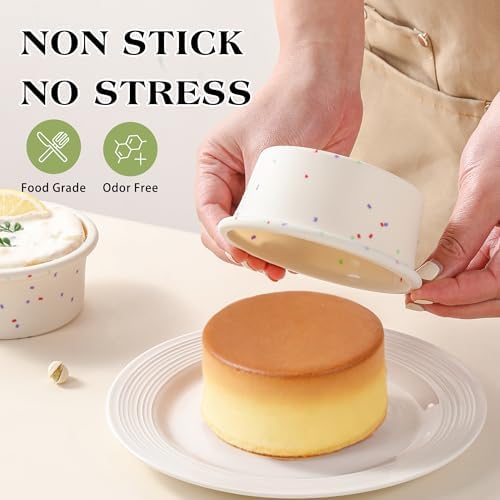 4 Inch Silicone Round Cake Pans, Set of 2