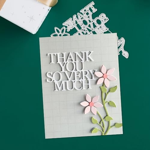 Lapoo Words Cutting Die for Scrapbooking - Durable, Cut Stencils for DIY Scrapbook Photo Album Decorative Paper Card, Card Making Supplies Party Wedding Decorations (Thank You 4.1 x 3.5 in)