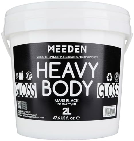 MEEDEN Mars Black Acrylic Paint: 2L/67.64oz Heavy Body Gloss Finish