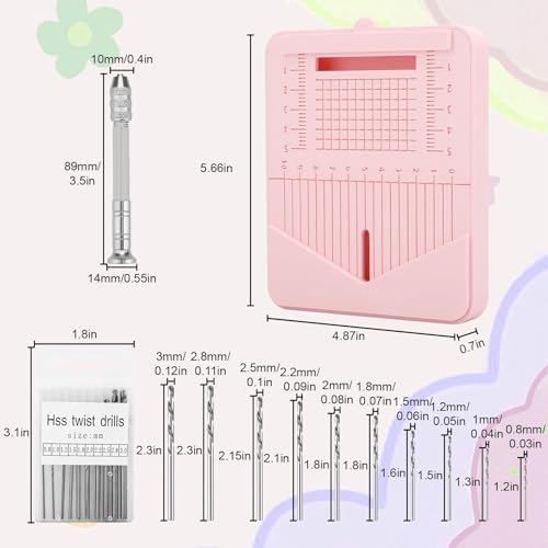 EEEKit Polymer Clay Earring Drill Guides - Pin Vise Hand Drill -12 PCS