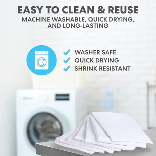 Simpli-Magic Flour Sack Kitchen Towels 24"x24" (12 Pack) – 100% Cotton, Lint-Free, High Absorbent Tea Towels – Perfect for Dish, Baking, Crafting
