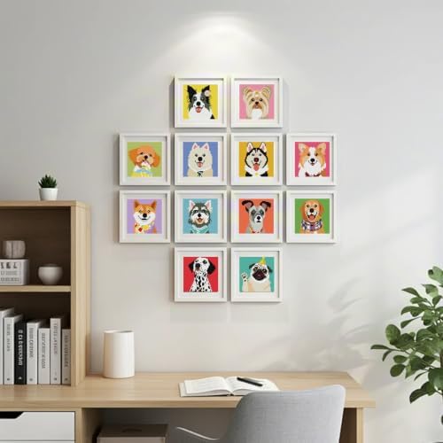 12 Pcs Small Diamond Art Kits Dogs Animals Diamond Art Kits for Adults