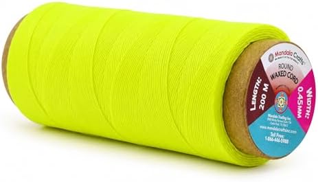 Mandala Crafts 200M 0.45mm Lime Green Round Waxed Thread for Leather Sewing