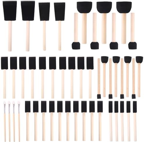 Foam Paint Brushes, 48 Pcs -10 Sizes, Paint Sponge, Premium Foam Brushes
