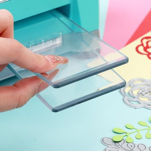 Mini Cutting Pads for Die Cutting Machine – 1 Pair (5.5 X 2.6 Inch) Clear Polycarbonate Plastic Plates – See-Through Design– Compatible with Sizzix Sidekick & Metal Dies – Replacement Cutting Plates