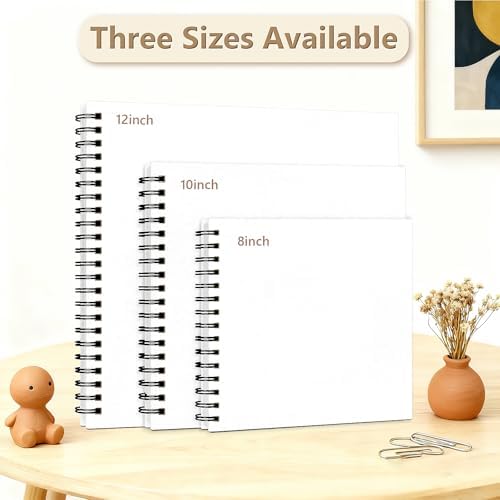 popotop 10x10 Inch Scrapbook Photo Album, 60 Page Decorative Kraft Paper Book for 4x6 8x10 Pictures, DIY Memory Photo Albums as Gifts for Wedding Baby Christmas School Family