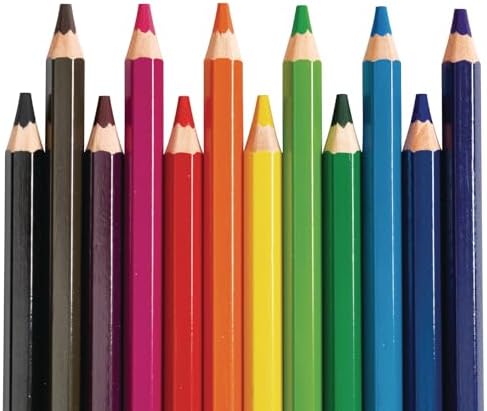Colorations® Jumbo Colored Pencils, Larger and Hexangonal Shaped for easy gripping, Set of 120 Pencils, 12 Colors, Kids Coloring Pencils, Sustainably Harvested Wood, Home or School Supplies