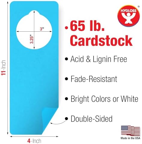 Hygloss Cardstock Door Knob Hanger Blank for Crafts - 24 Pcs Assorted Bright Colors for Easy Decorate/Write-On - Bulk Doorknob Hangers for Craft, DIY Blank Doors knob Sign Projects